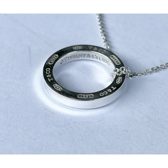 Tiffany & Co. 1837 Collection Sterling Silver .925 Circle Pendant Necklace 16” - Picture 5 of 8